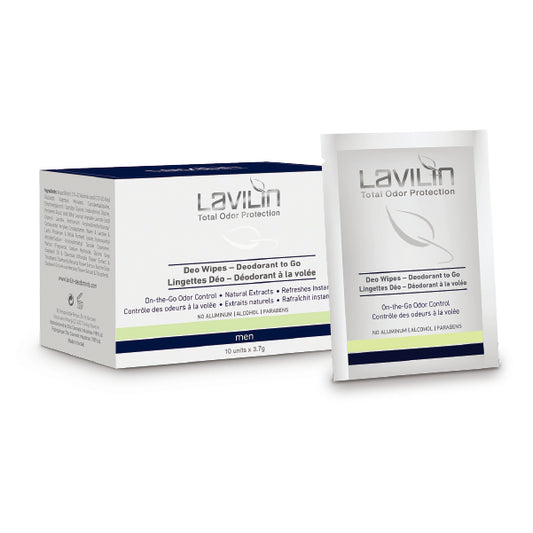 Lavilin deodorant wet wipes for men, 10 sheets, pack