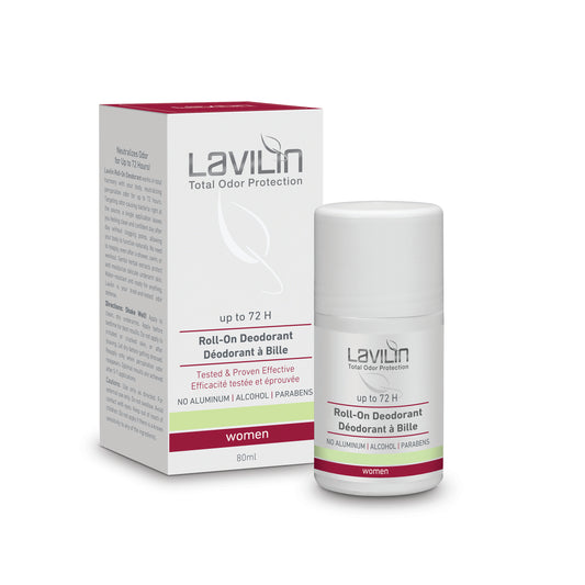 Lavilin 72-hour roll-on deodorant for women, box